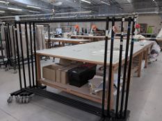 5; Black Wheeled Metal Railing Poles