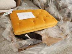 Luxury Velvet Old Gold Buttoned Footstool
