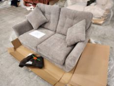 Plush Grey Chenille 2-Seater Sofa