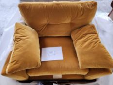 Luxury Velvet Old Gold Snuggle Sofa