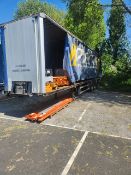 Freuhauf 24 Ton Curtainside Trailer. Racking contents included.