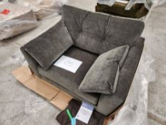 Rich Grey Plush Chenille Snuggle Sofa