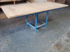 2: Bespoke Blue Metal Rotating Tables