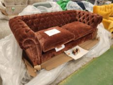 Chesterfield Style 2-Seater Auburn Sofa