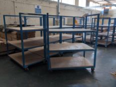 5: Sealey Blue Metal 3-Tier Wheeled Trolley Units