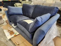Luxury Chenille Navy 2-Seater Sofa