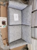 White and Navy Patterned 2-Seater Sofa