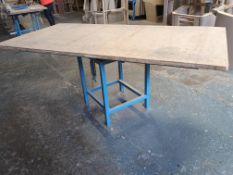 2: Bespoke Blue Metal Rotating Tables
