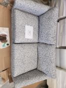 White and Navy Patterned 2-Seater Sofa
