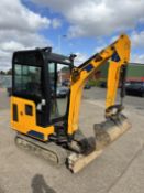 1: JCB 16C-1 T3 1.5T Cabbed Compact Excavator, Serial No. JCB016C1LM3029942 (2022) Hours 816.7. Ass