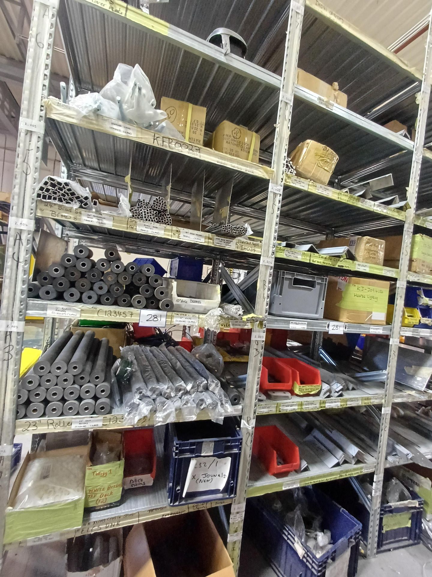 8, Bays of shelving to include contents consisting assorted hearse fittings, trims and accessories - Image 3 of 4