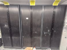 3, Unbranded Tambour door cabinets as lotted