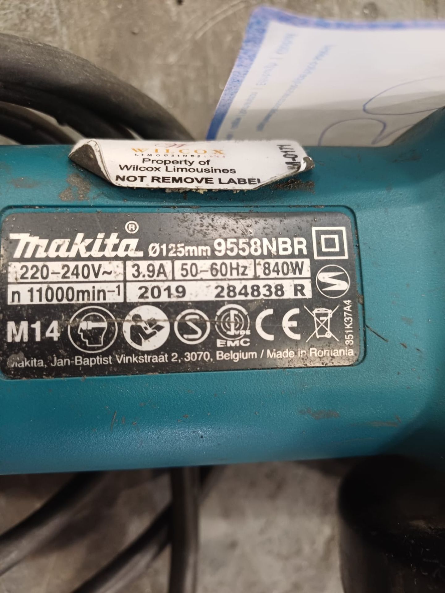 1, Makita 9558NBR 125mm Angle Grinder 240v - Image 2 of 2