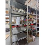 4, Bays of shelving to include contents consisting assorted tapes and sealants as lotted