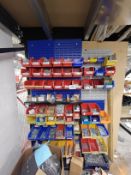 1, Quantity of wall mounted lin bin racks, bins and contents comprising assorted fixings as lotted