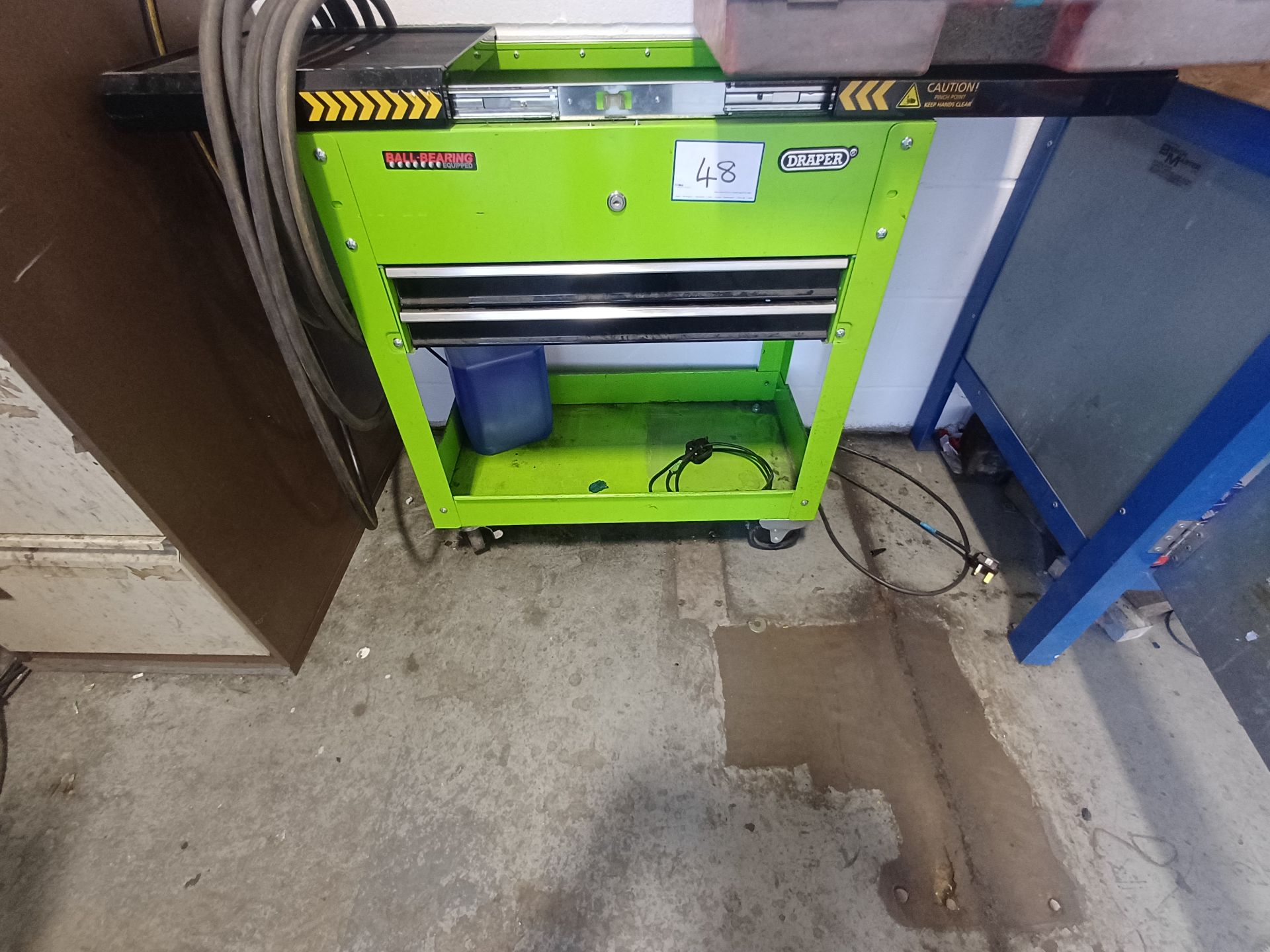 1, Draper Mobile tool cart with sliding top and 2 drawers