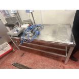 2: Stainless Steel Tables, 1 x 1800 x 900mm, 1 x 600x550mm
