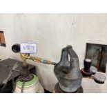 oxyacetylene welding kit with torch, hoses, regulators, bottle trolley ( note: bottles not included)