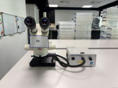 1: Leica , MZ6 , Microscope Serial No. 1045945 On Boom Stand With VOLPI Intralux 5000-1 Cold Light S