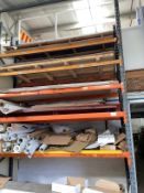 1, Single Bay of Boltless Racking / Shelving with 2: 5m x 1.8m Uprights 5: Pairs of Beams (contents