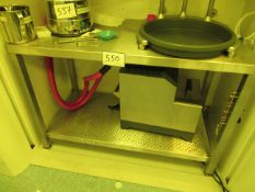 1: Teknomek, 1100mm x 570mm Stainless Steel Table