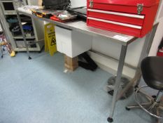 1, 1.9m x 0.7m Stainless Steel Table