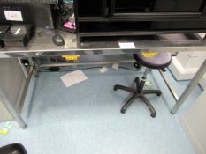 1, 1.6m x 0.75m Stainless Steel Two Tier Table
