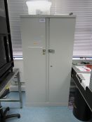 1, 6ft Steel Two Door Cupboard (Excludes Contents)