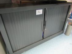 1, Steel Under Counter Tambour Fronted Cupboard (Excludes Contents)