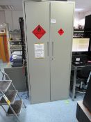 1, 7ft Steel Two Door Cupboard (Excludes Contents)
