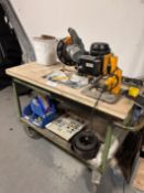 Chop Saw with Drill Drill on Mobile Trolley