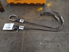 Lot of (2) wire rope slings