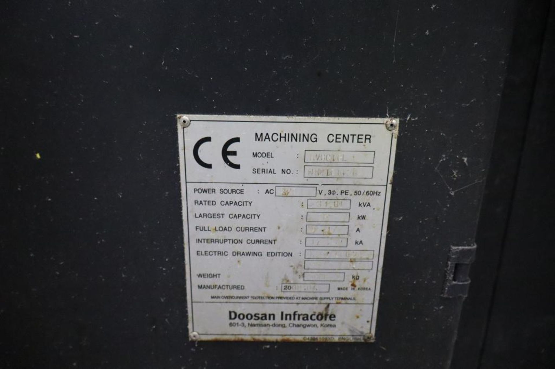 Doosan MV 3016L Vertical CNC Vertical Machining Center S/N NM4101156 - Image 6 of 6