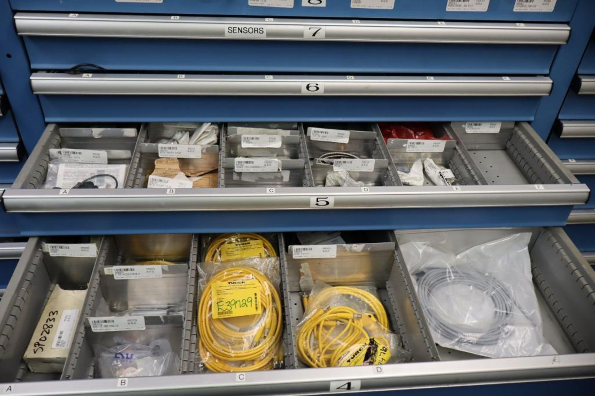 Stanley Vidmar 8-Section Wall Storage System with Shelves and Drawers with Tool Crib Contents - Image 6 of 17