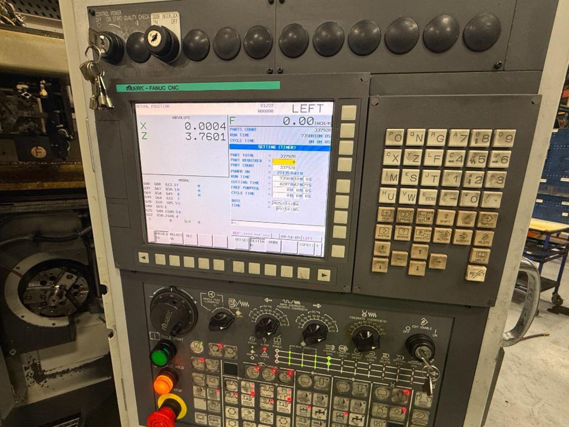 2021 Muratec MW120II Twin Spindle CNC Lathe, S/N 20KX322580001 - Image 22 of 27