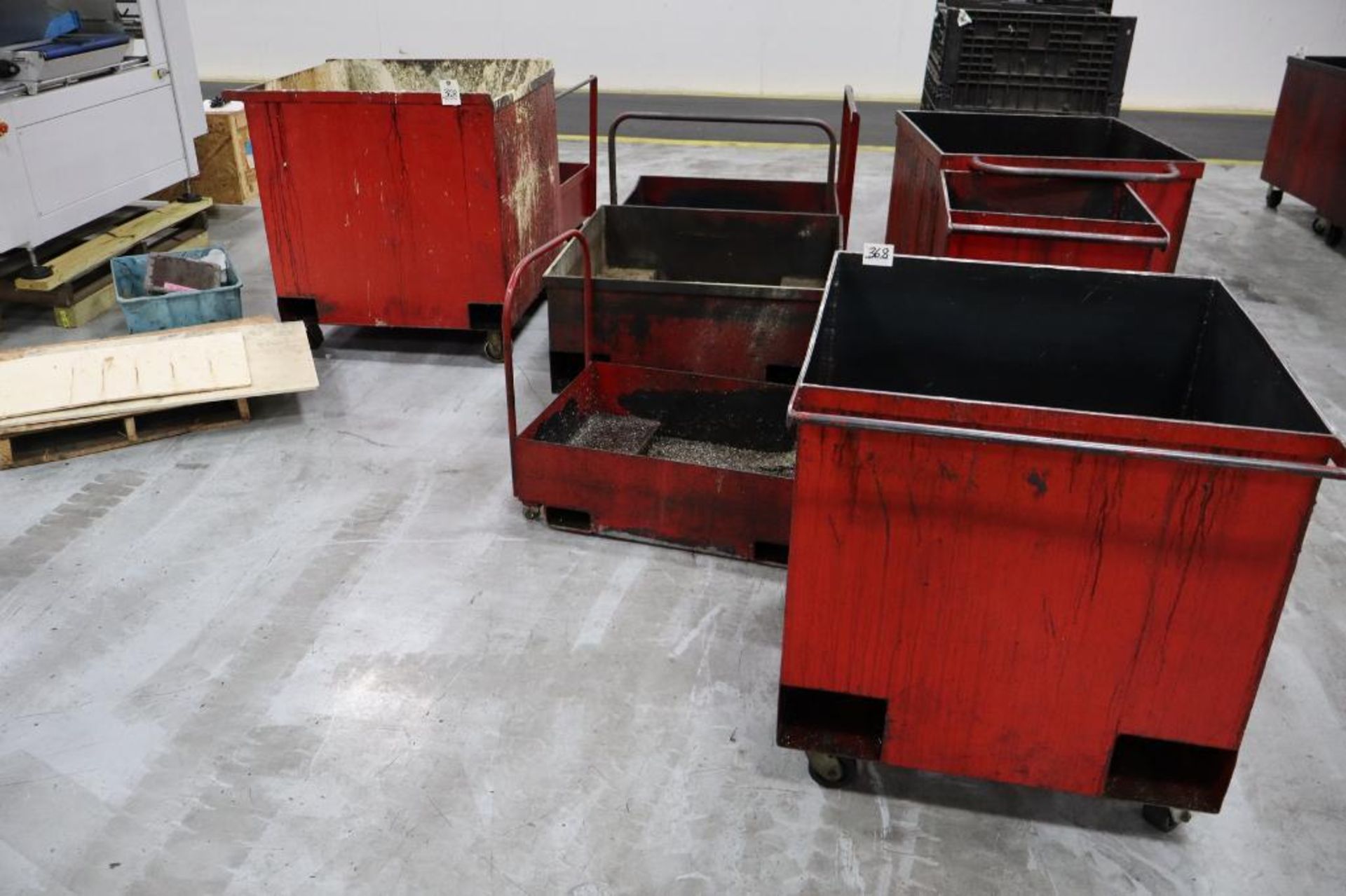 (7) Metal Scrap Carts with Forklift Pockets
