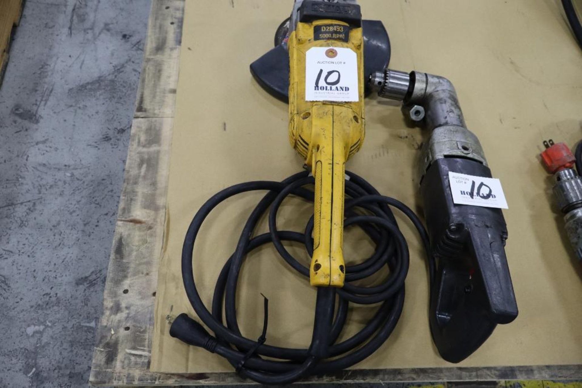 Dewalt D28493 8" Angle Grinder with Black & Decker D-Handle Right Angle Drill