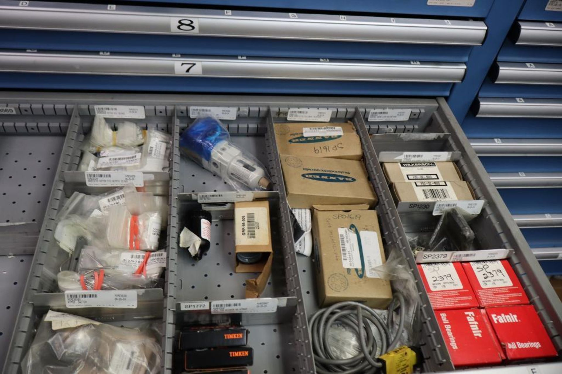 Stanley Vidmar 8-Section Wall Storage System with Shelves and Drawers with Tool Crib Contents - Image 17 of 17