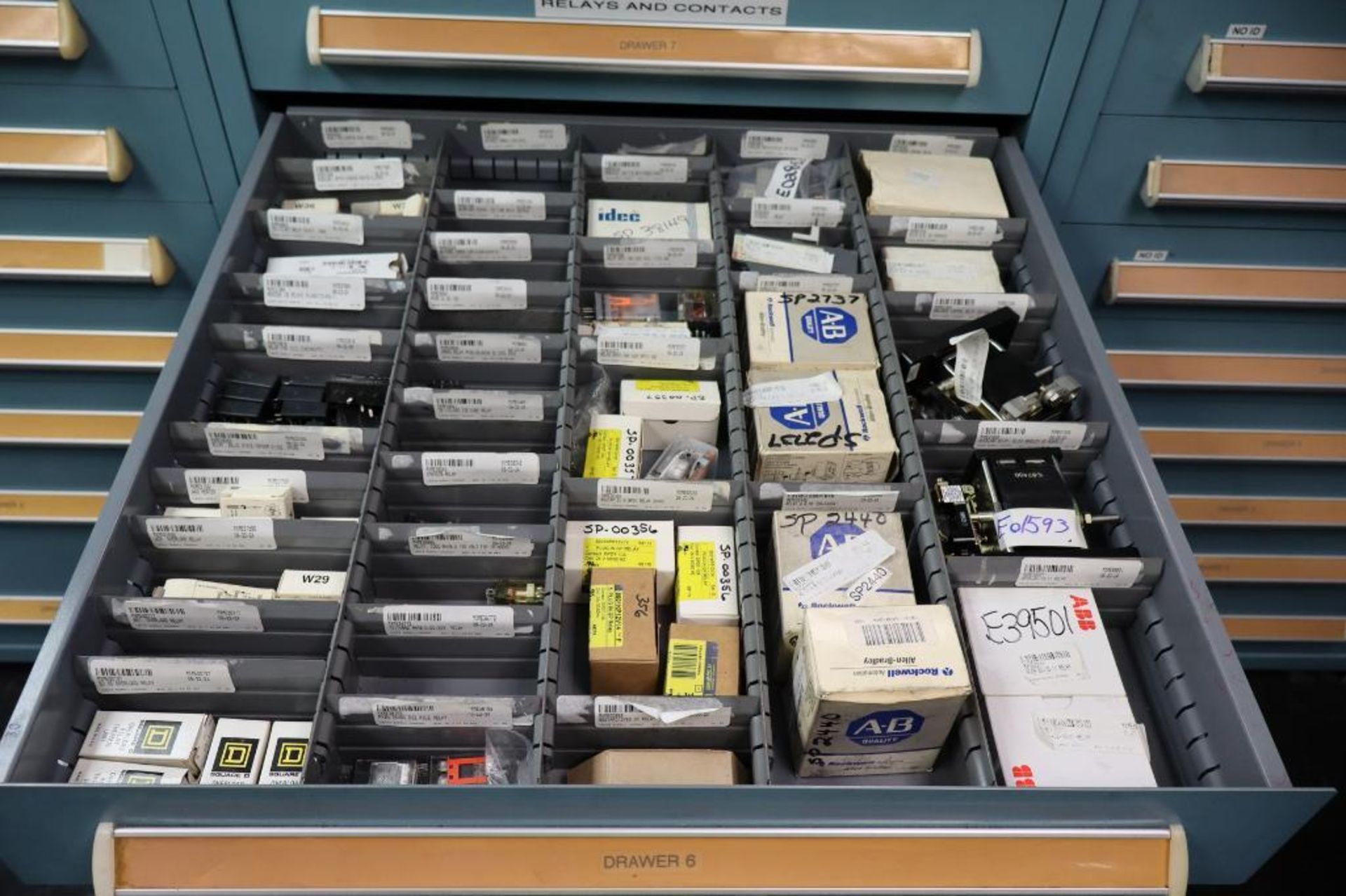 Contents of Cabinet to Include Electrical Relays, Contacts, Start/Stop Buttons - Image 3 of 8