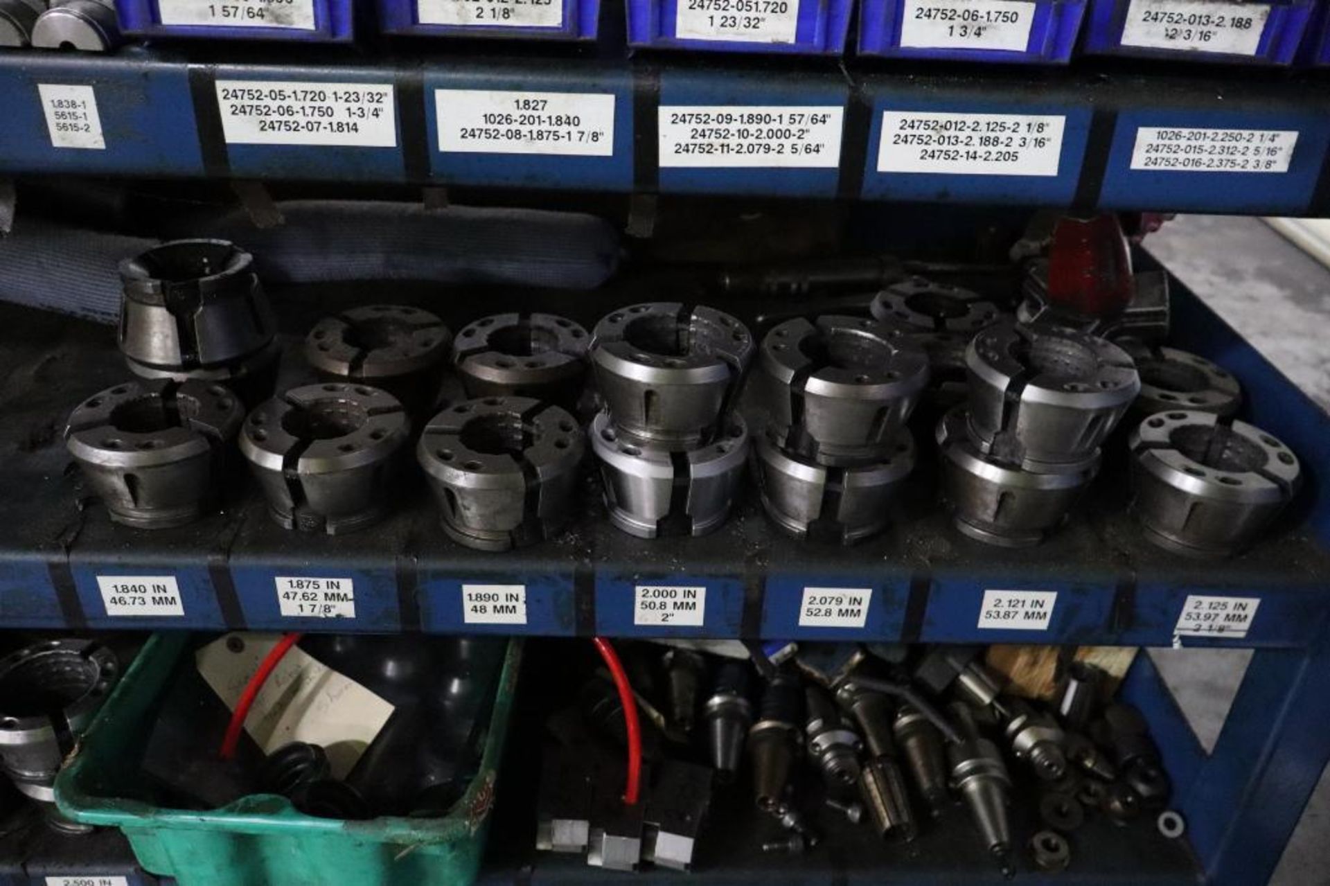 Lot of Muratec Serrated Collets and Chuck Jaws with Rack - Image 2 of 2