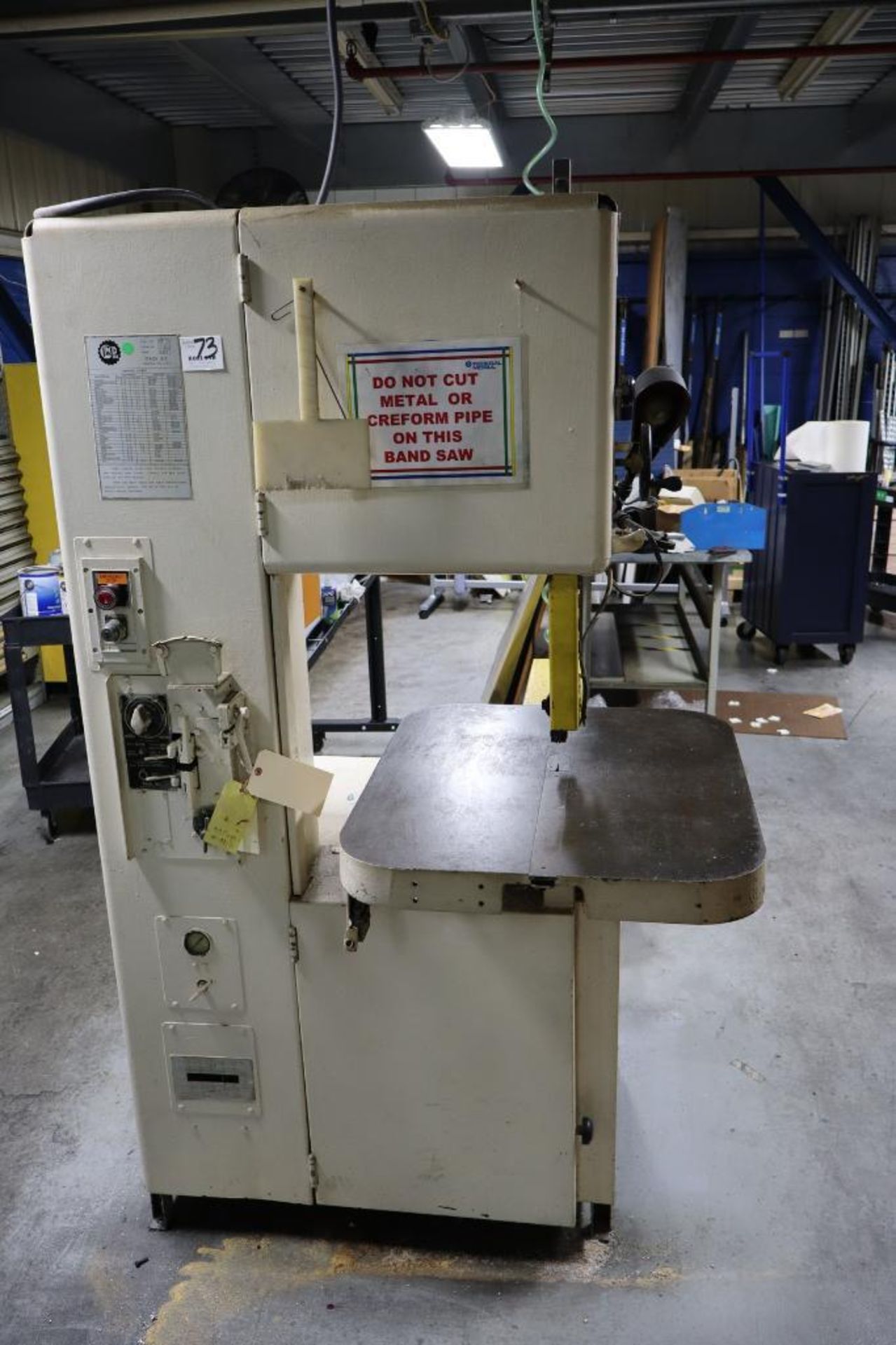 Grob 4V-18 Variable Speed Vertical Bandsaw S/N 2131 DOM 1974