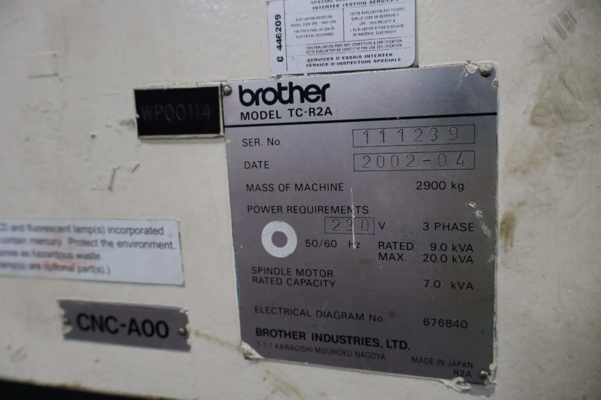 2004 Brother TC-R2A CNC, S/N 111239 - Image 7 of 8