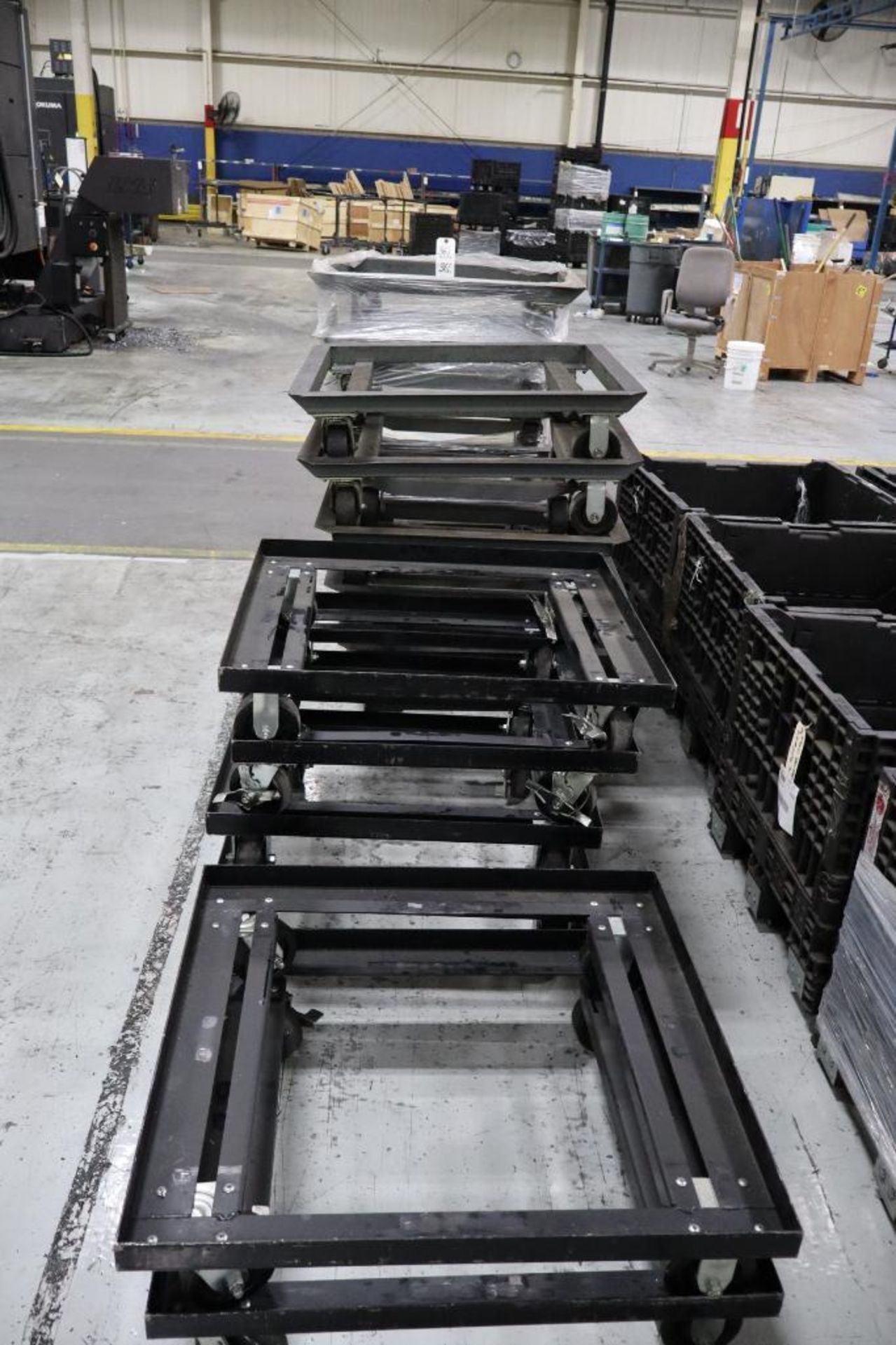 (19) Metal Bin Dollies for Plastic Totes