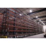 (38) Ridg-U-Rack RUR H43 Pallet Racking Sections, 32' Uprights, 8' Beams, Slotted Style, XL Footplat