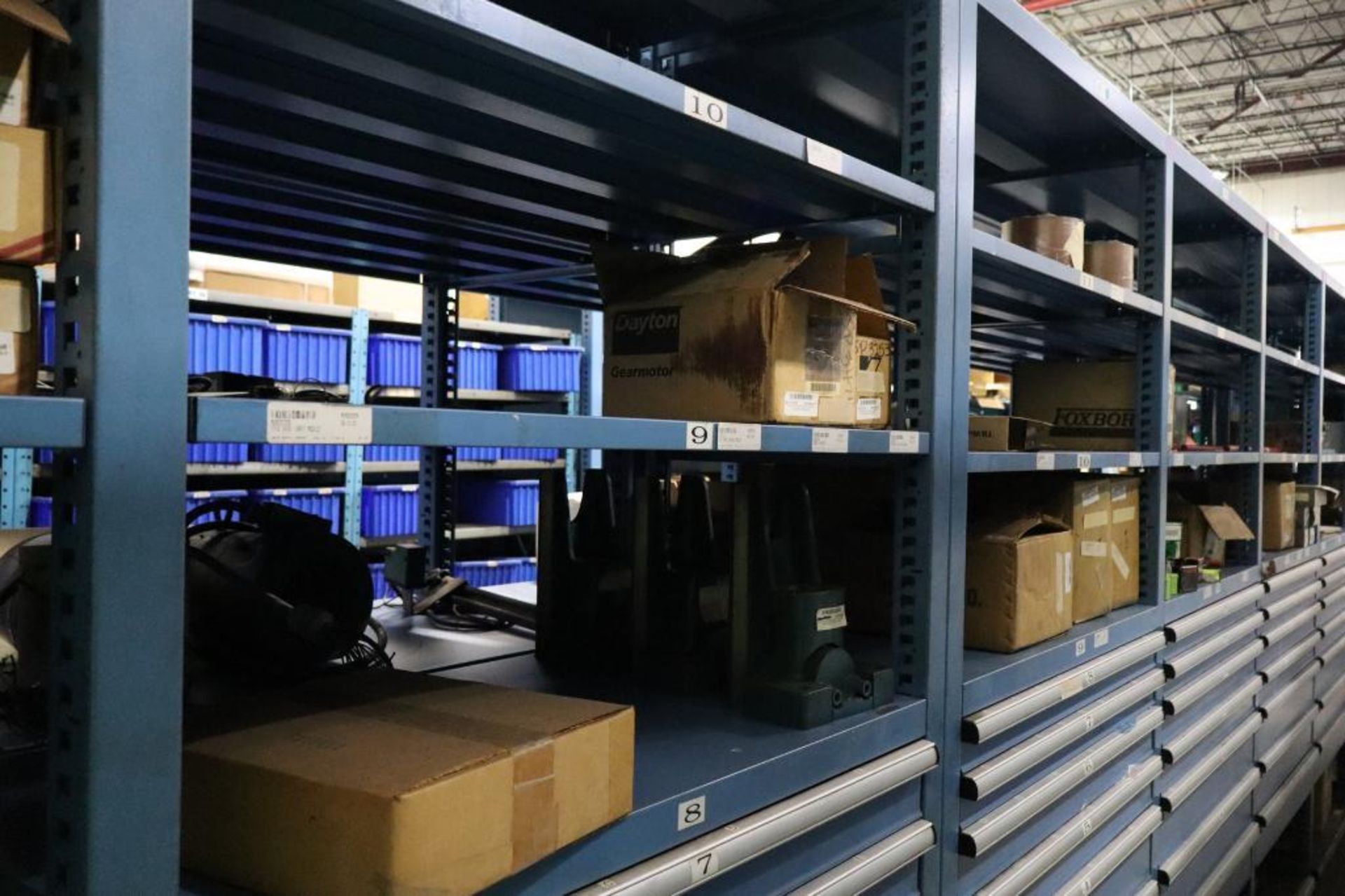 Contents of Machine Repair Tool Crib on (4) Stanley Vidmar Storage Systems with (3) Shelves and Draw - Image 4 of 7