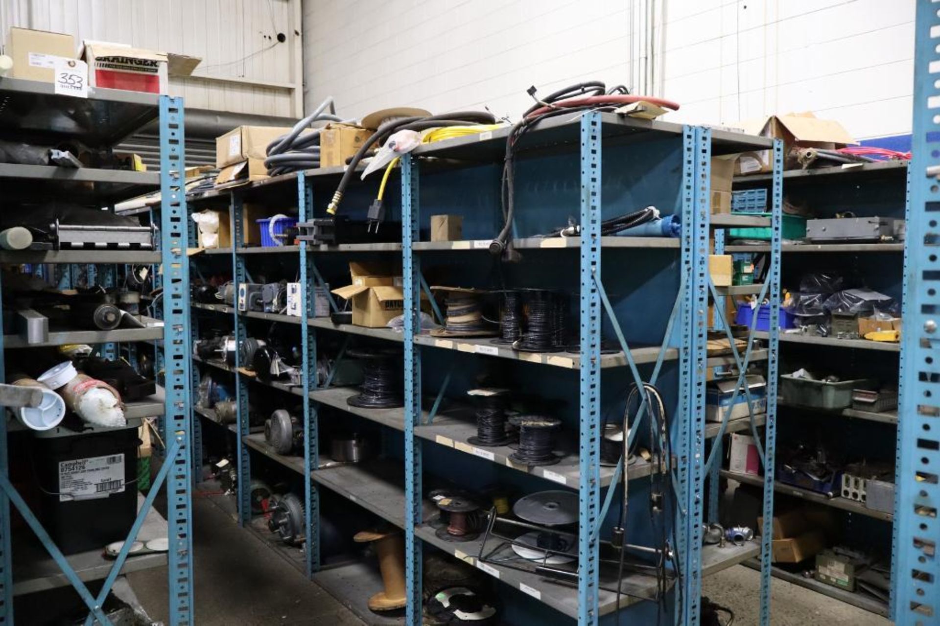 Contents of Machine Repair Tool Crib on (5) Metal Shelving Units