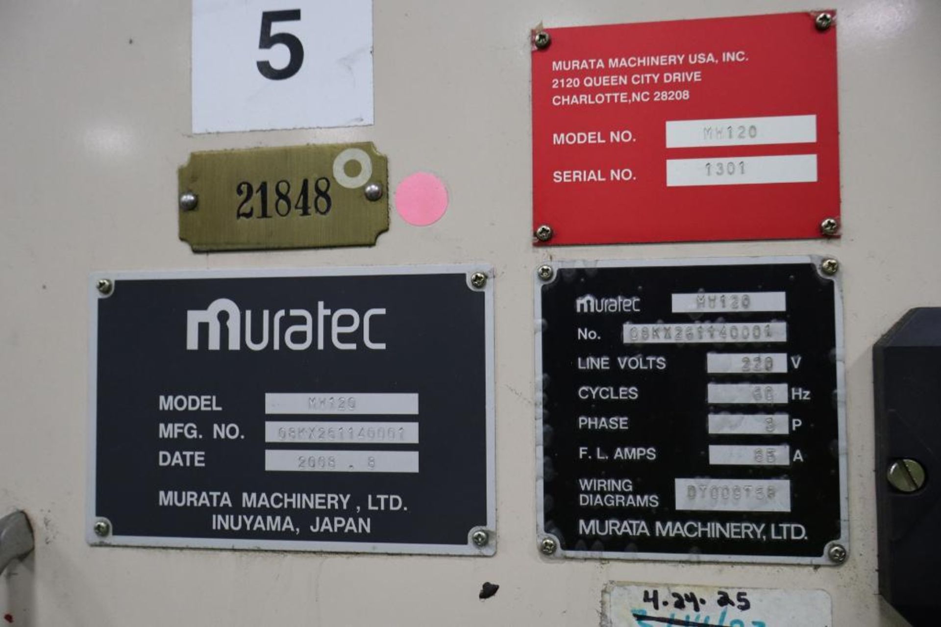 Murata Muratec MW120 Twin Spindle CNC Lathe, S/N 1301 DOM 04/08 - Image 5 of 6