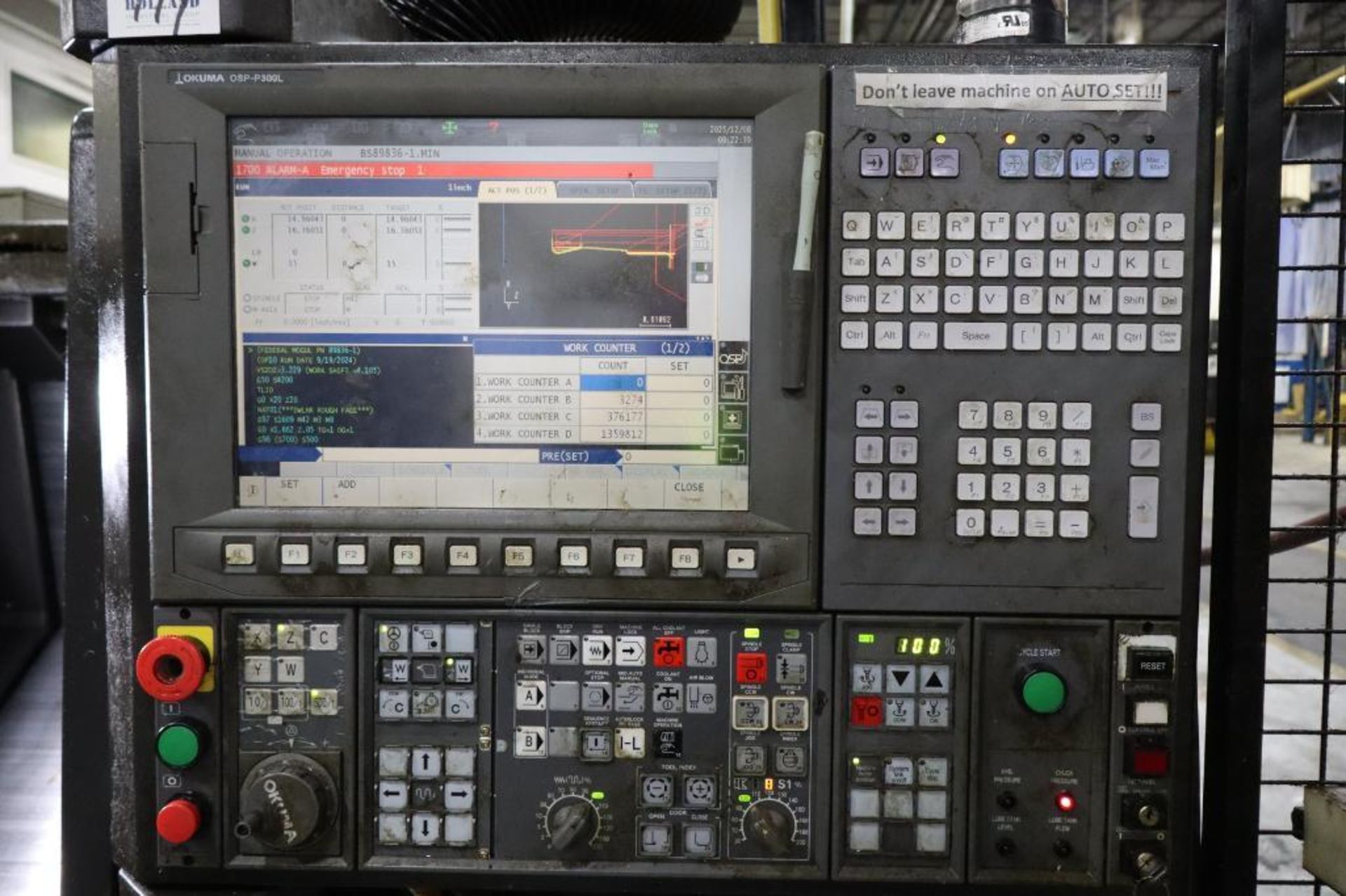 Okuma LB3000EXII-M C500 CNC Lathe S/N 176400 - Image 3 of 5