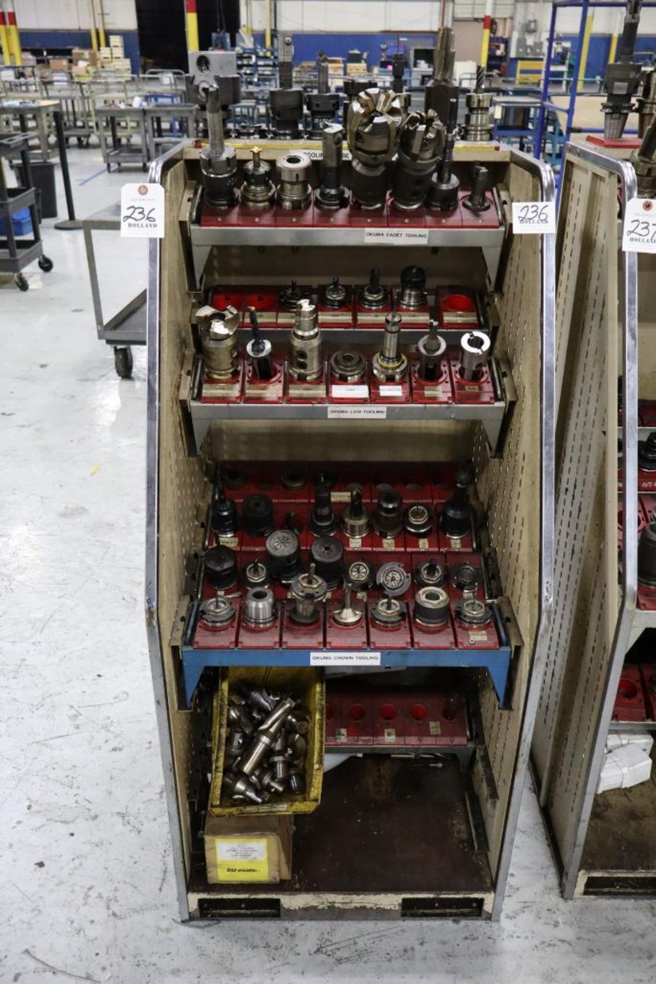 (35) Assorted Taper 40 Tool Holders with Tool Rack