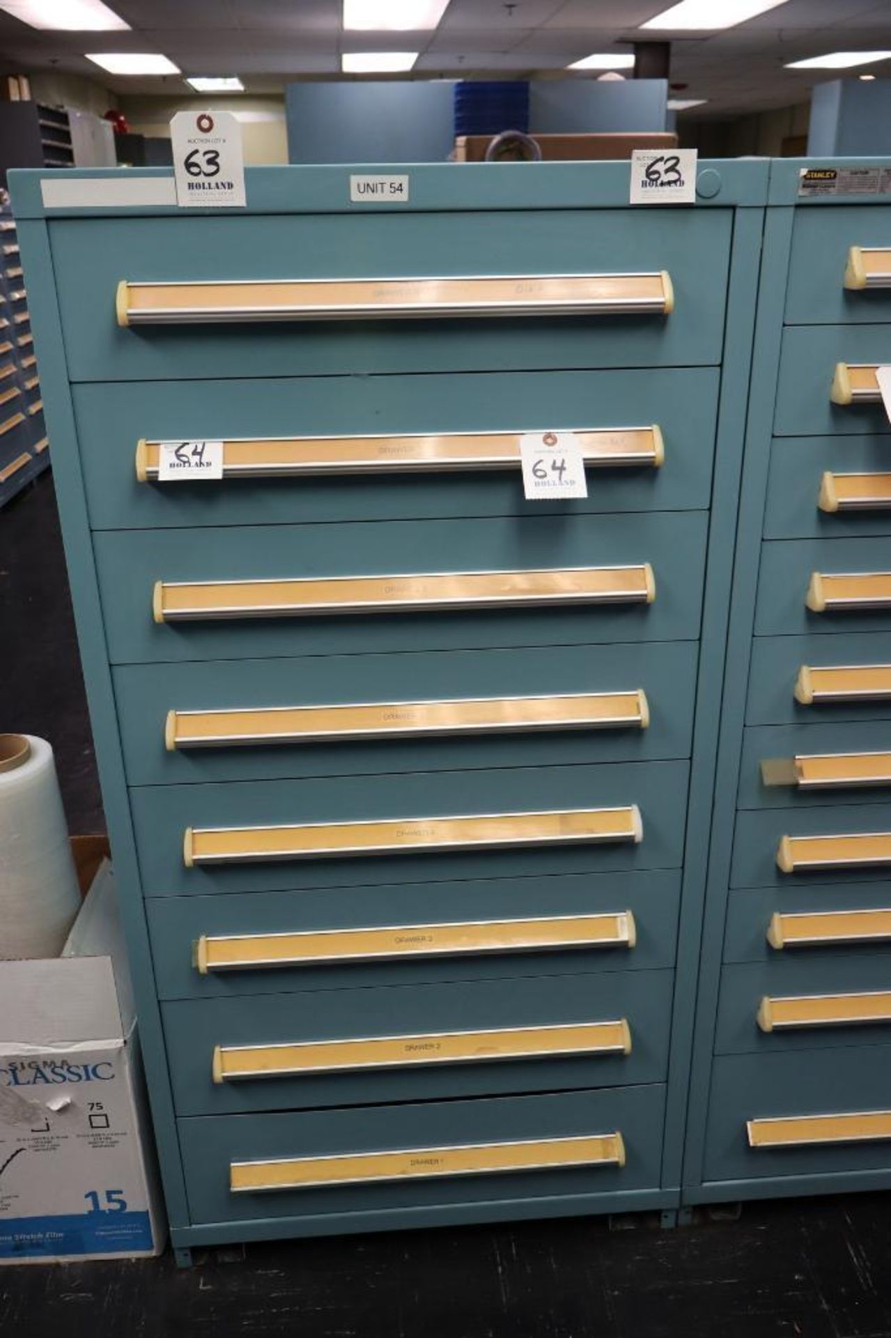 Stanley Vidmar 10-Drawer Cabinet 30" x 30" x 59"H